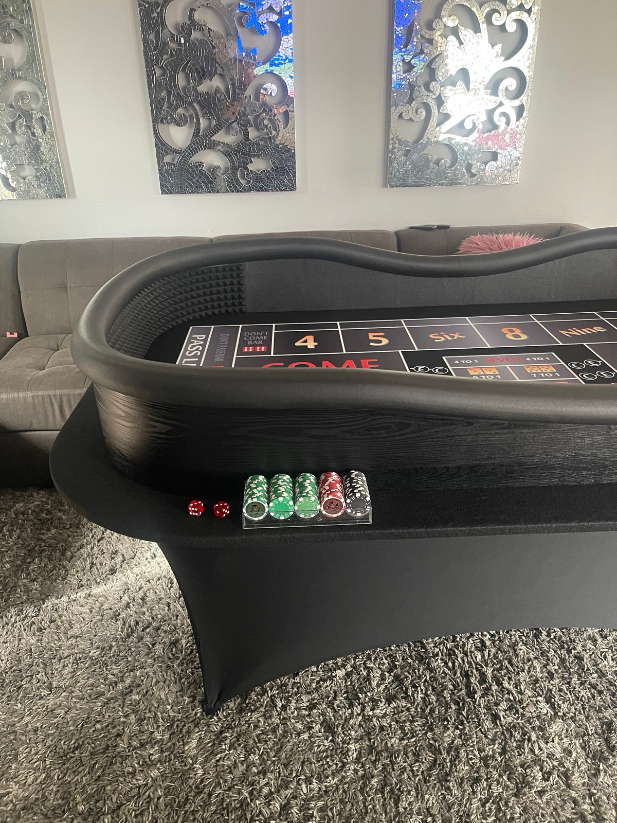 Photo 8 of Red Craps Table with Drink Ledge