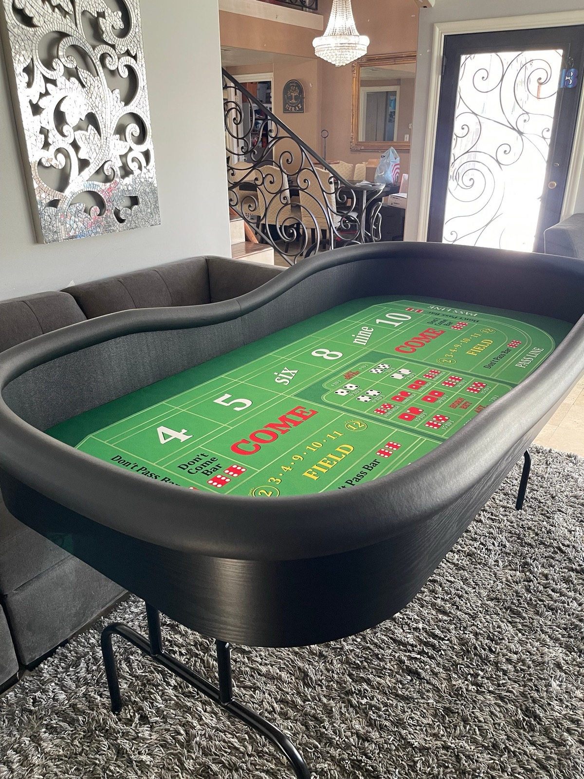 Photo 2 of Compact Green Craps Table with Folding Legs