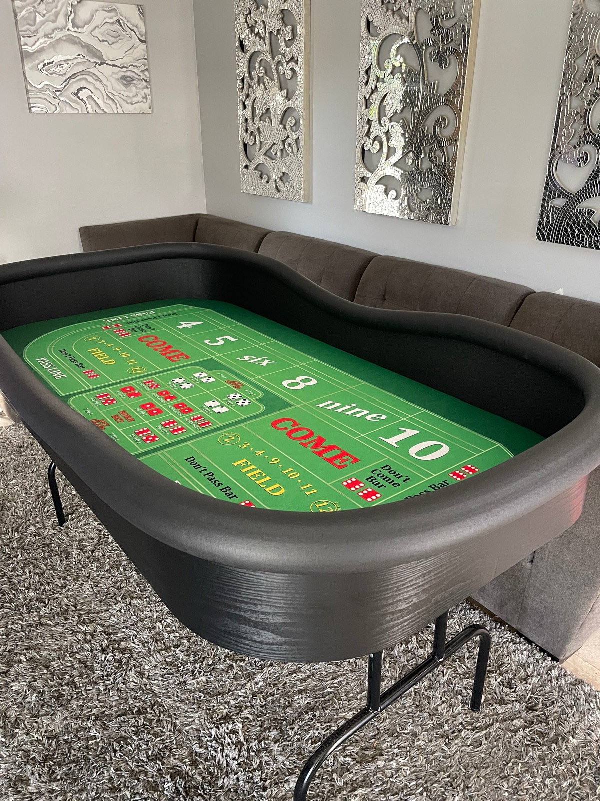 Photo 4 of Compact Green Craps Table with Folding Legs