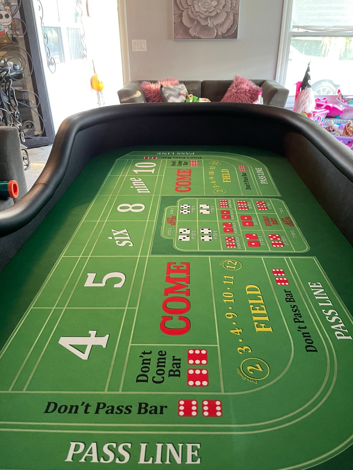 Photo 5 of Compact Green Craps Table with Folding Legs