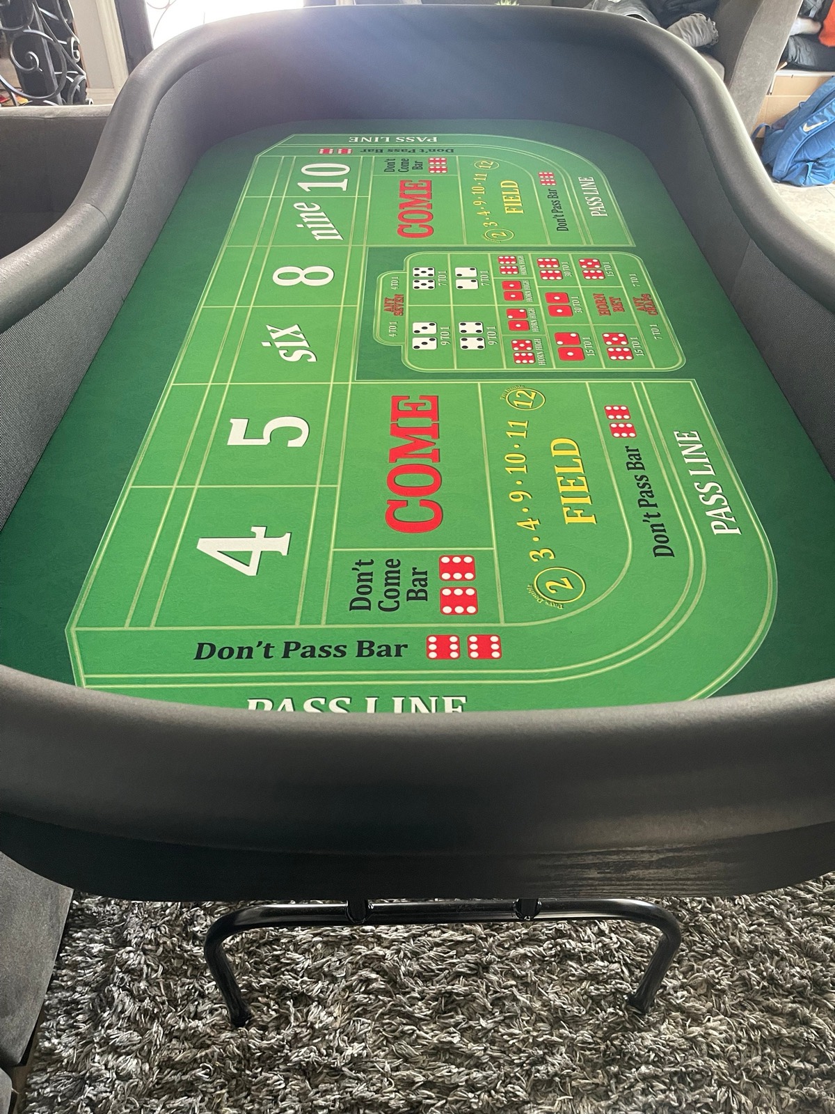 Photo 7 of Compact Green Craps Table with Folding Legs