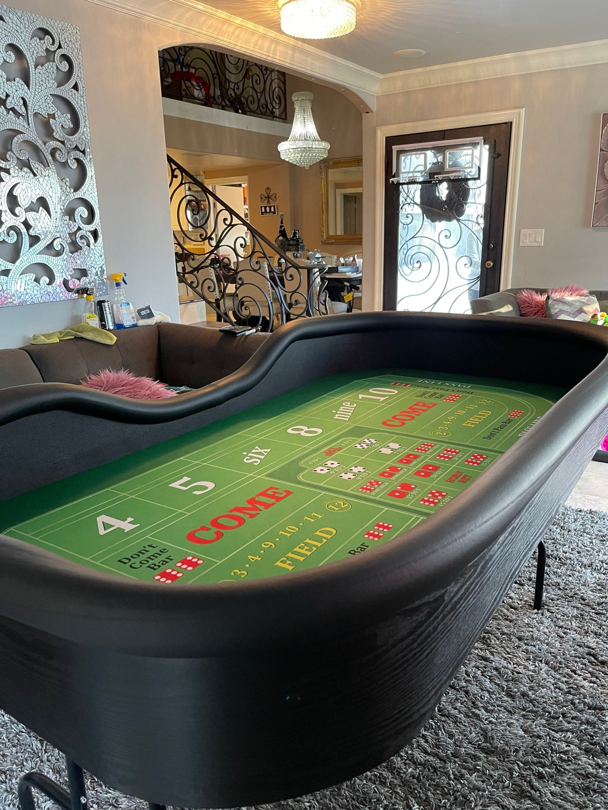 Photo 8 of Compact Green Craps Table with Folding Legs