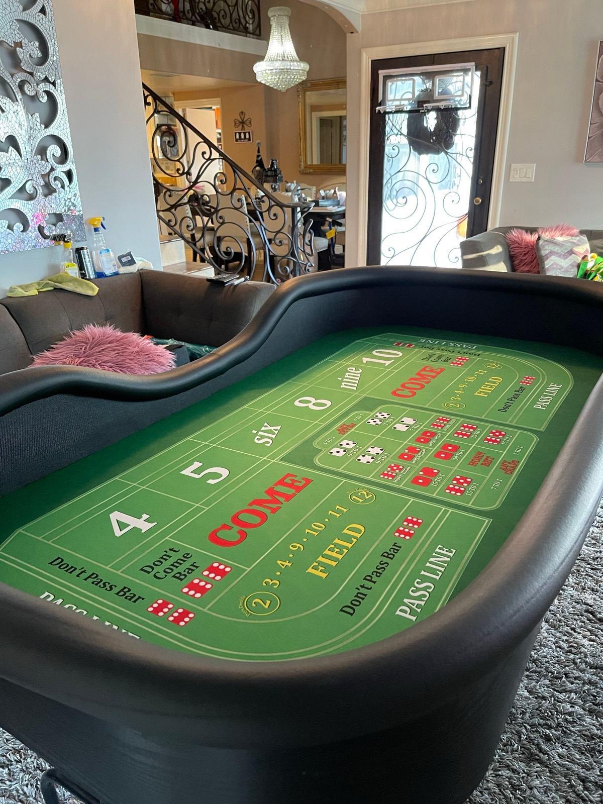 Photo 9 of Compact Green Craps Table with Folding Legs