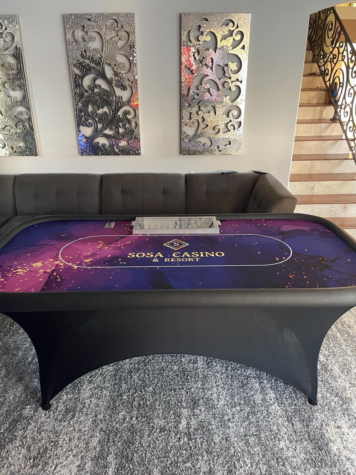 Photo 3 of Custom Poker Table with Locking Chip Tray