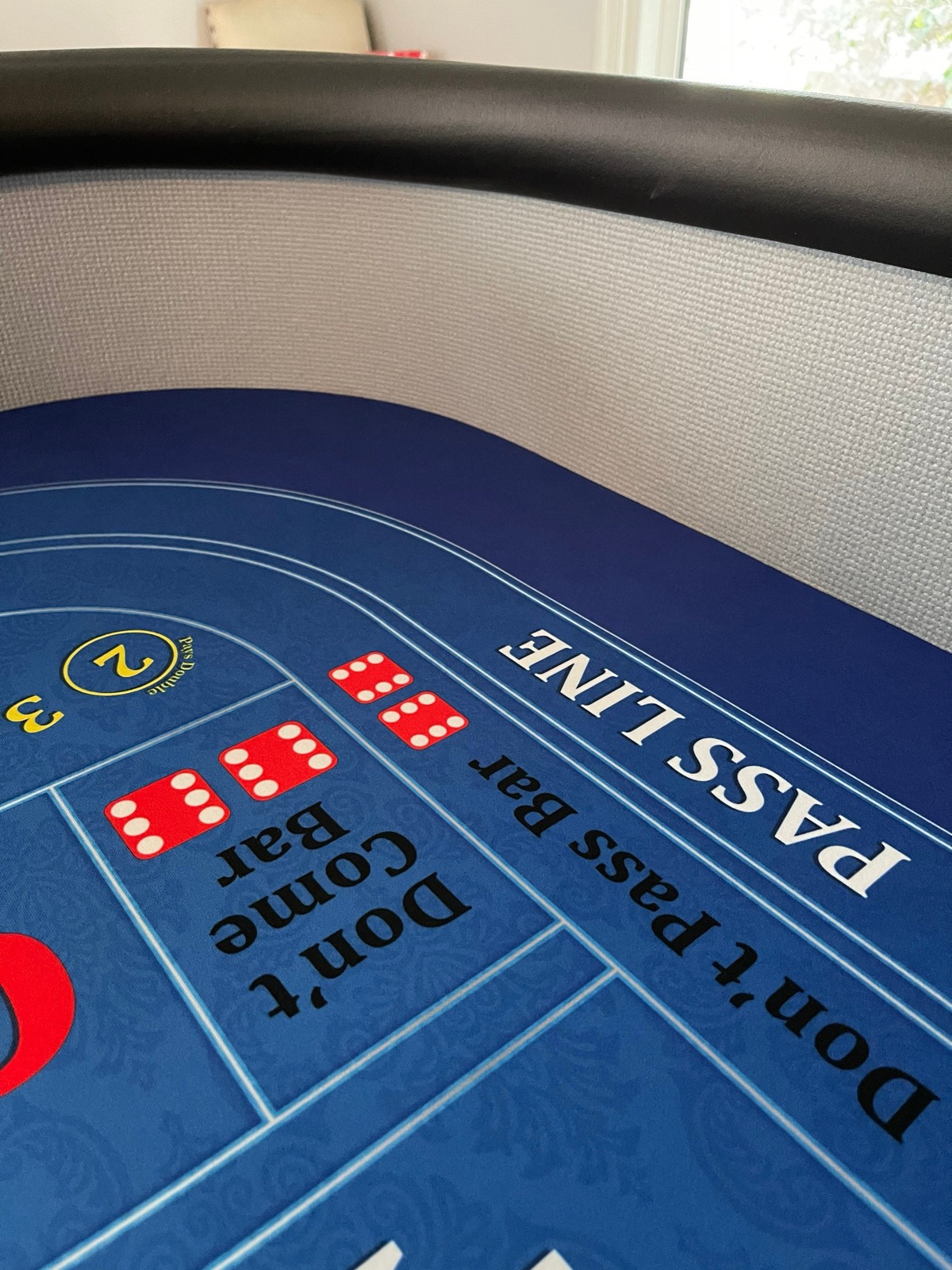 Photo 4 of Gray Wood Craps Table with Blue Layout