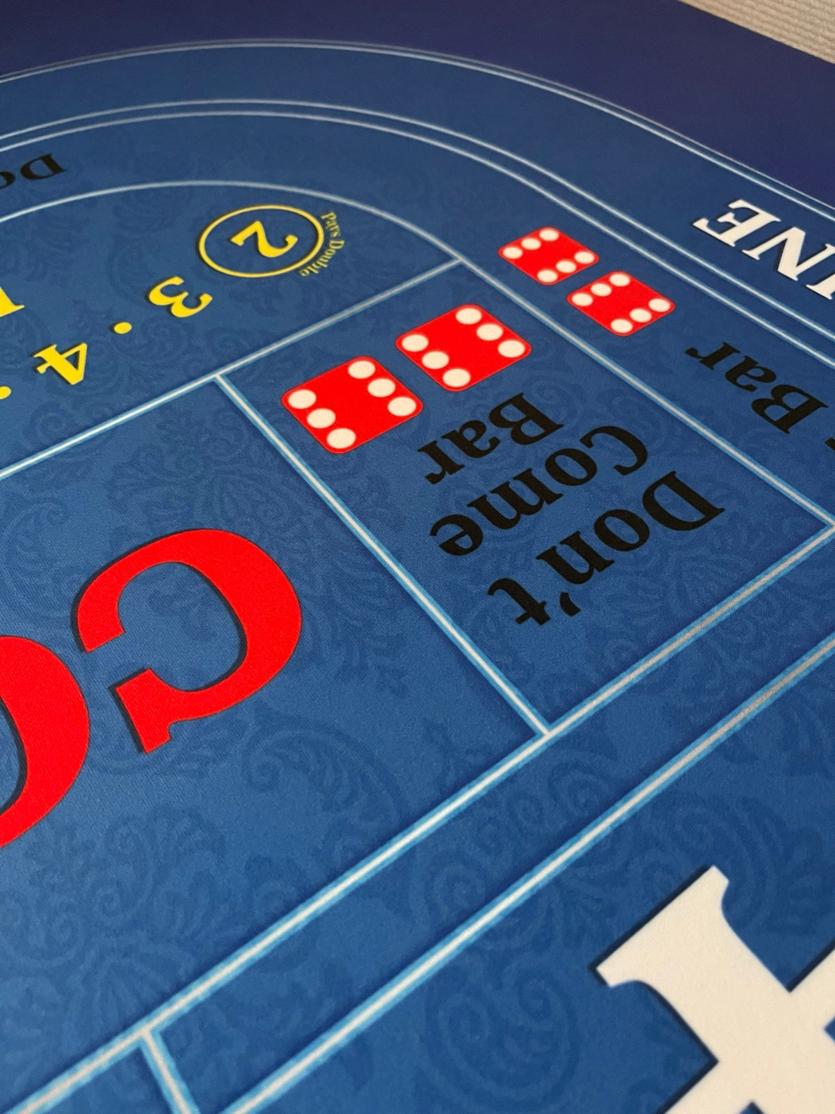 Photo 6 of Gray Wood Craps Table with Blue Layout
