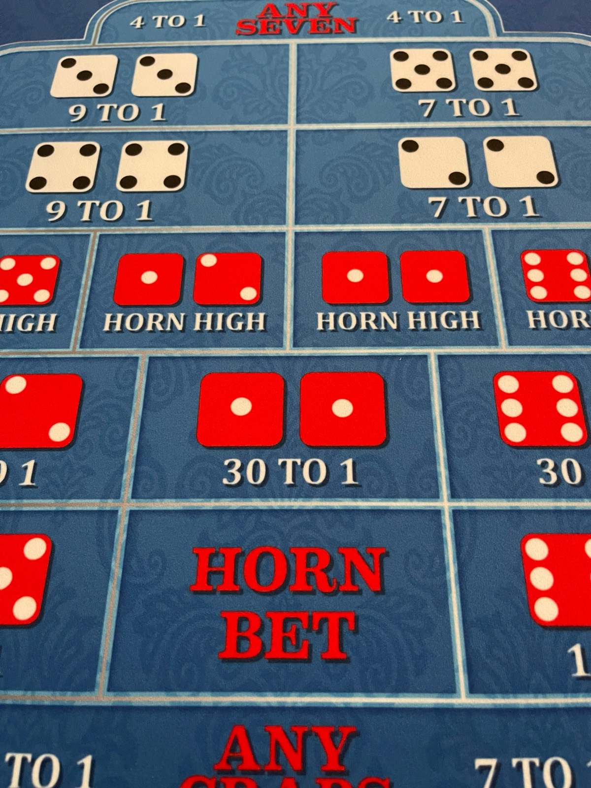 Photo 11 of Gray Wood Craps Table with Blue Layout
