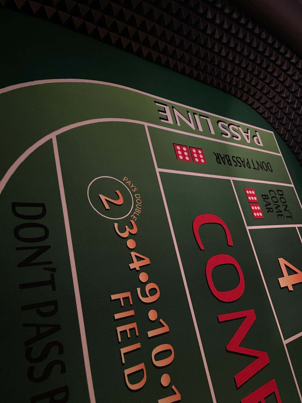 Photo 7 of Light Brown Craps Table with Green Felt