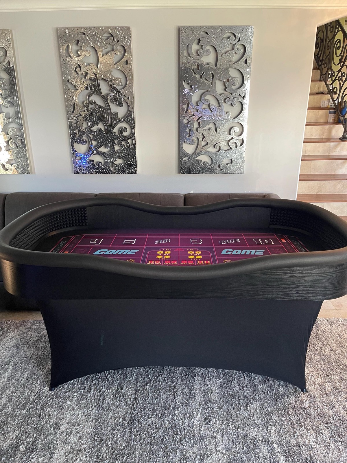 Photo 3 of Purple Craps Table with Diamond Walls