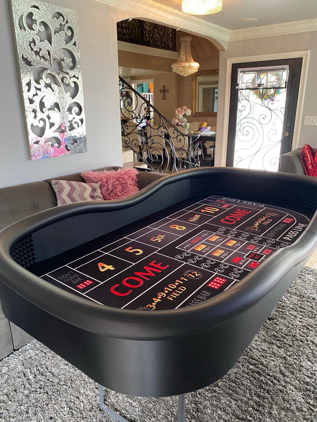 Photo 2 of Sharp Craps Table with Red Felt