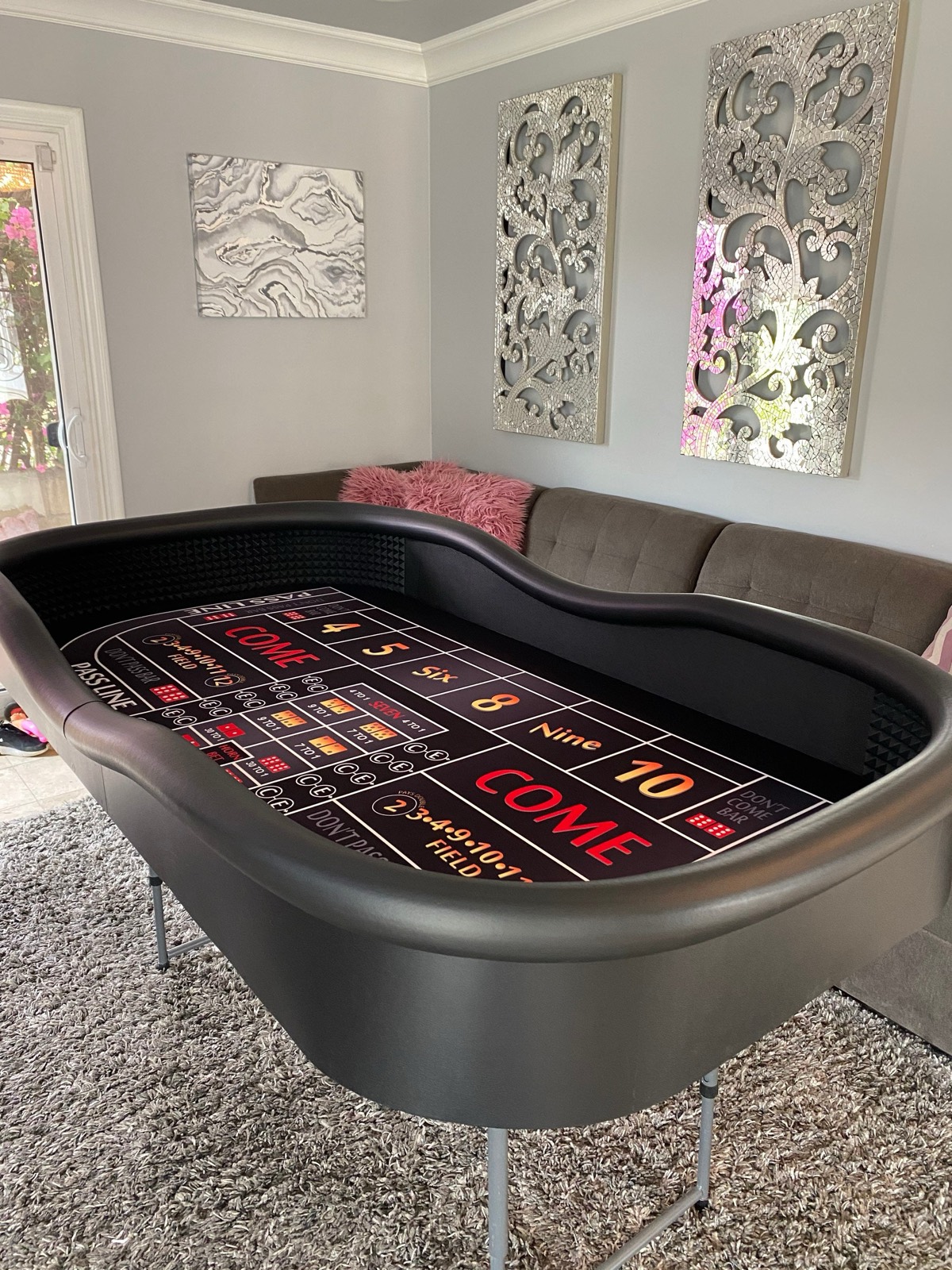 Photo 4 of Sharp Craps Table with Red Felt